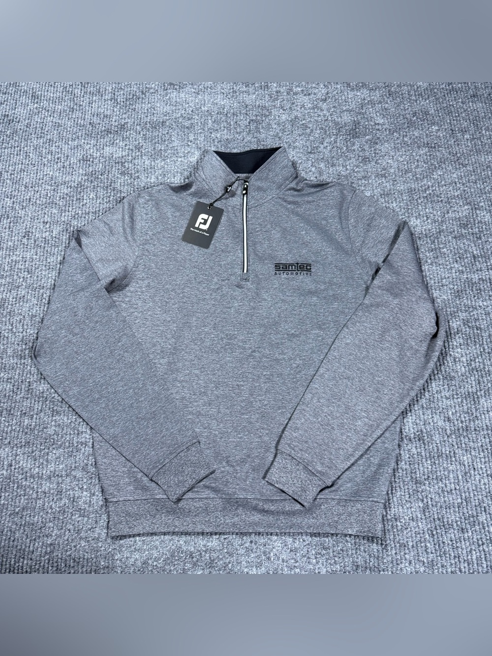 FootJoy Mens Small Gray Quarter Zip Golf Pullover Performance Heathered NWT Logo